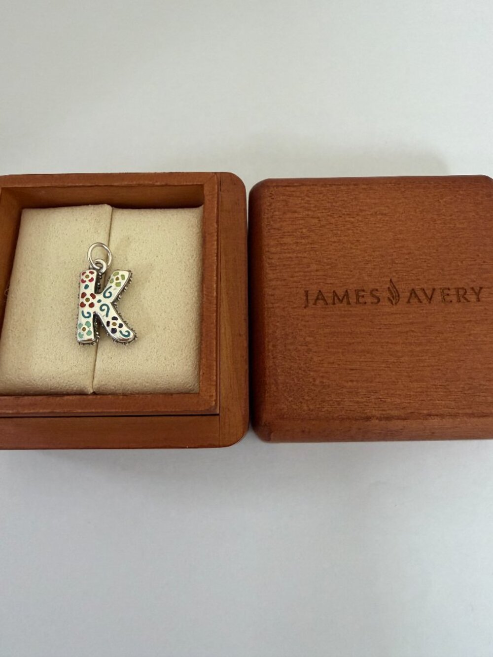 James Avery Enamel Consuela Floral Initial K Charm